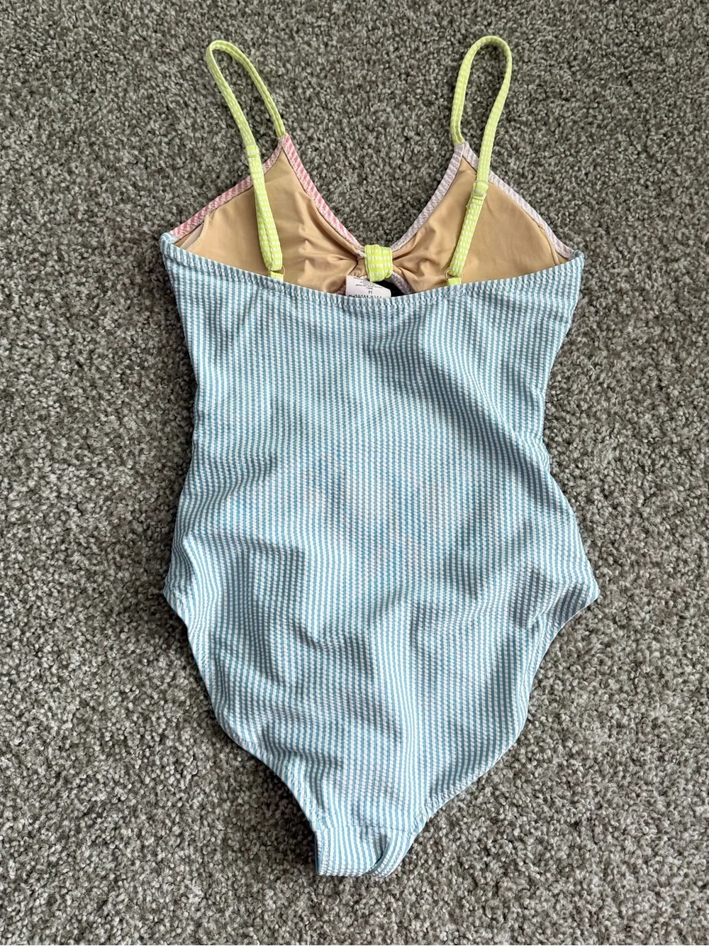 Girls Colorblock One-Piece Swimsuit with Neon Bow Accent